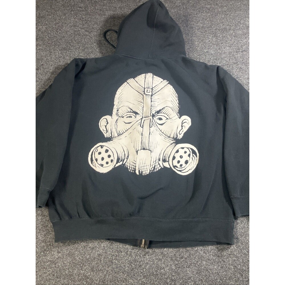 VTG 2000s Transplants Band Gas Mask Full Zip Hoodie Size L Standard Supply Y2K